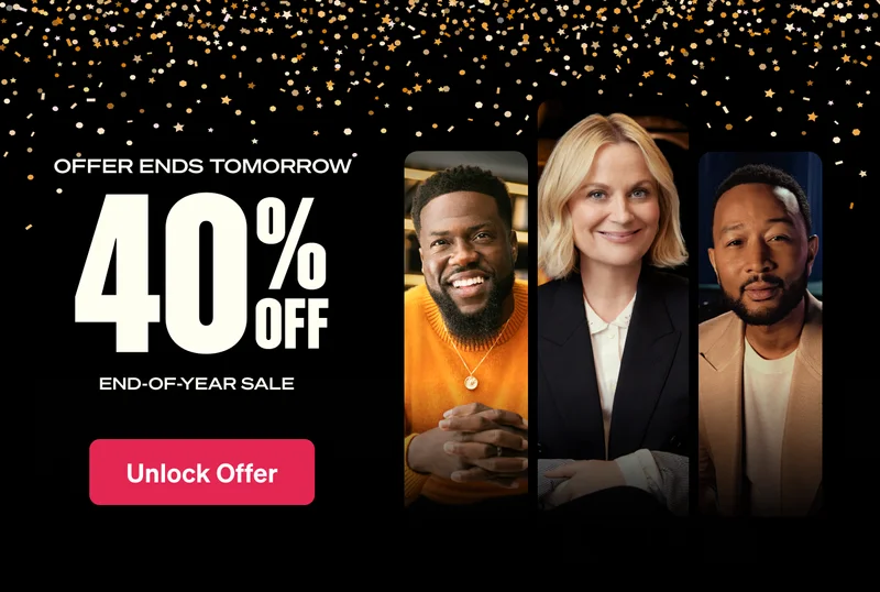 Limited time offer. 40% off End of Year Sale. Unlock offer.