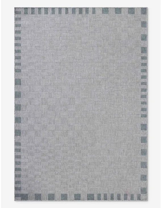 Topanga IV Indoor / Outdoor Rug by Amber Lewis x Loloi-Silver and Blue / 7'10" x 10'