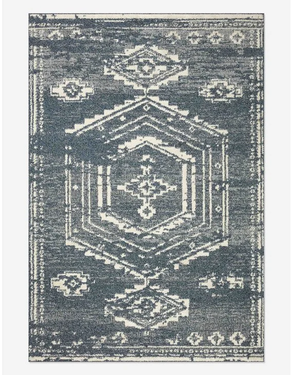 Gigi Rug by Magnolia Home by Joanna Gaines x Loloi-Denim and Ivory / 6'7" x 9'2"