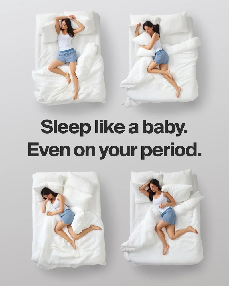 SHOP PERIOD SLEEP. Sleep like a baby. Even on your period.