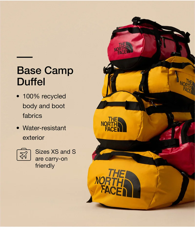 100% recycled body and boot fabrics - Water-resistant exterior - Sizes XS and S are carry-on friendly