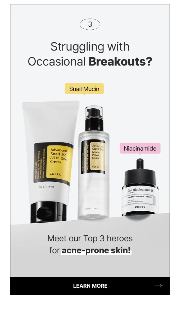 Struggling with Occasional Breakouts? Meet our Top 3 heroes for acne-prone skin!