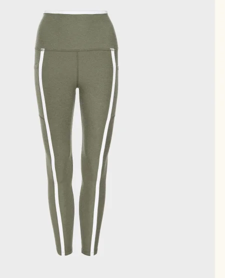 Spacedye New Moves High Waisted Midi Legging in Grey Sage/Cloud White