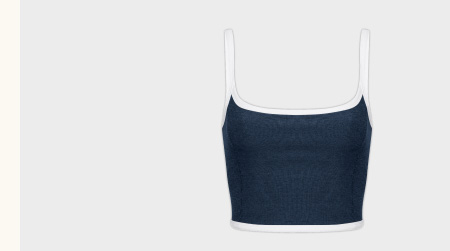 Spacedye New Moves High Cropped Tank in Nocturnal Navy/Cloud White