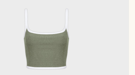 Spacedye New Moves High Cropped Tank in Grey Sage/Cloud White