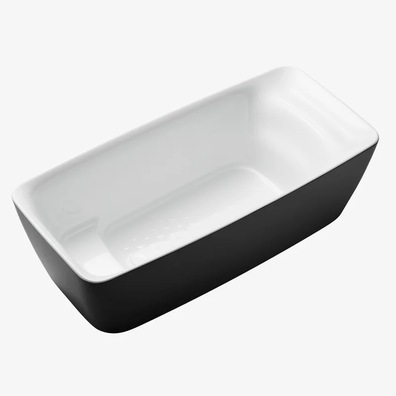 A TOTO Bi-Color Square Flotation Tub with RECLINE COMFORT