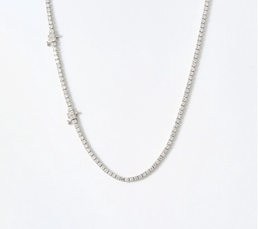 Fire Light Lab Grown Diamond 10.00 cttw 16" Tennis Necklace w/ 2" Extender