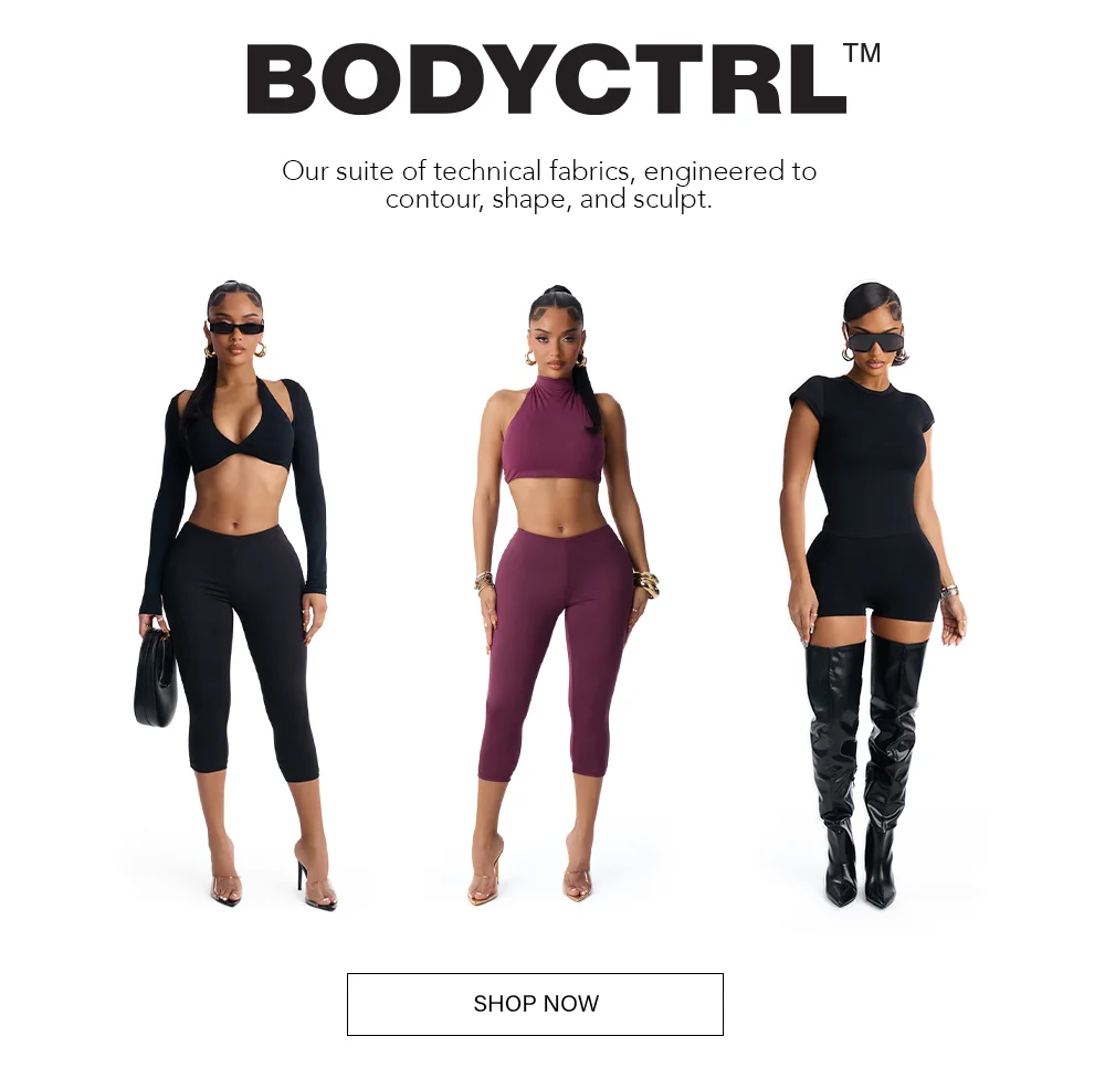 BODYCTRL technical fabrics, engineered to contour, shape, & sculpt. Three models in black & burgundy performance wear. Shop now.