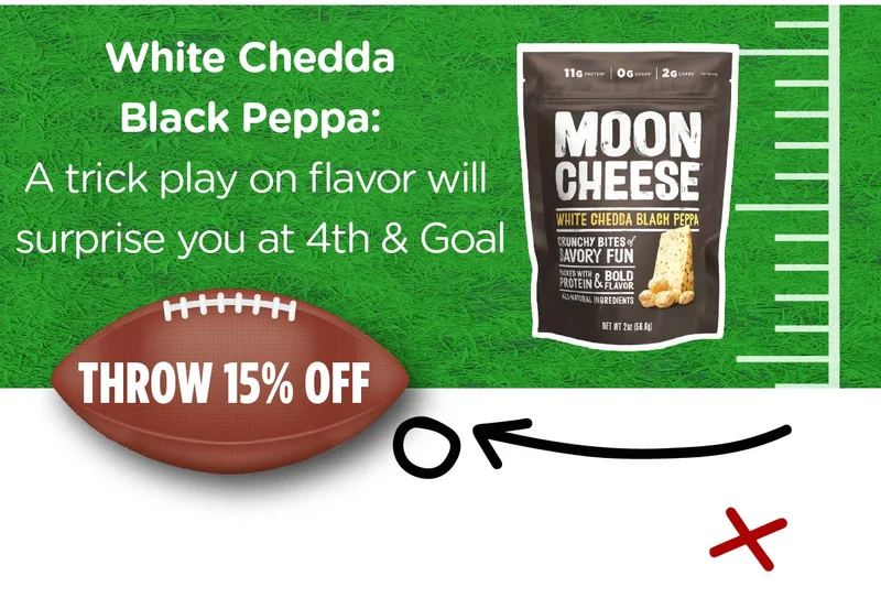Moon Cheese | White Chedda  Black Peppa:  A trick play on flavor will surprise you at 4th & Goal