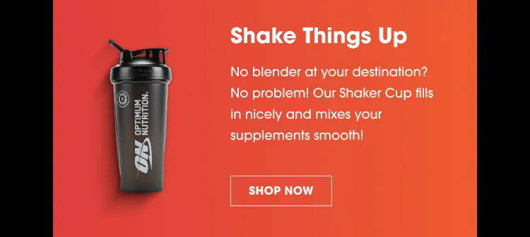 Optimize Your Holiday Travel β Take your performance nutrition routine on the go! Pack Light with GOLD STANDARD 100% WHEY single-serve packets, Shake Things Up with our Shaker Cup for smooth mixes, and Energize & Hydrate with AMIN.O. ENERGY + Hydration stick packs in your carry-on bag.