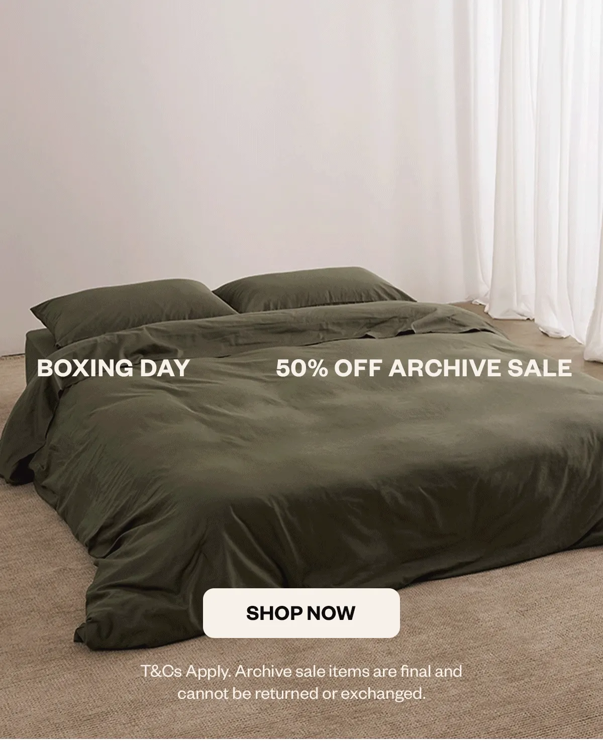BOXING DAY 50% OFF ARCHIVE SALE