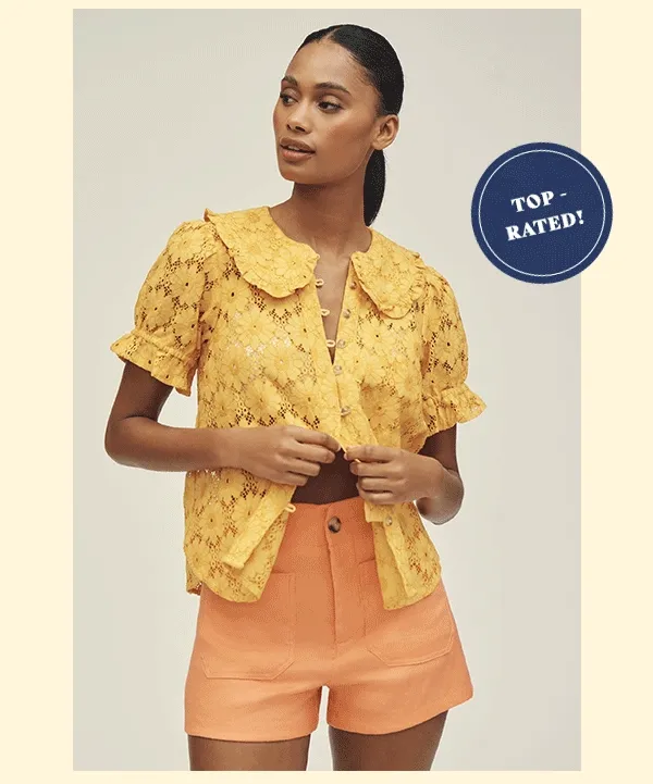Yellow lace top