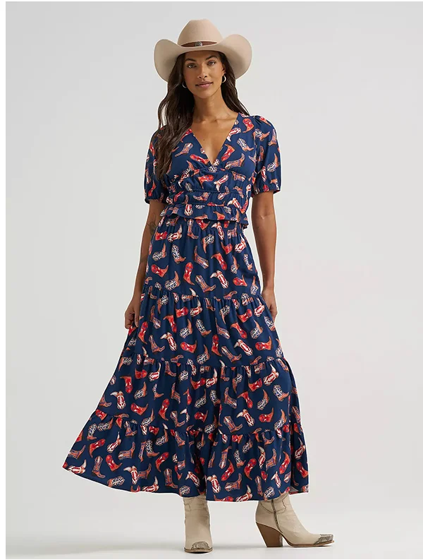Women's Wrangler Printed Tiered Maxi Skirt