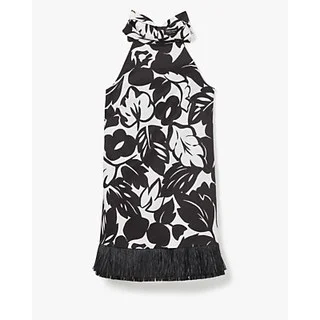 Tropical Foliage Raffia Dress