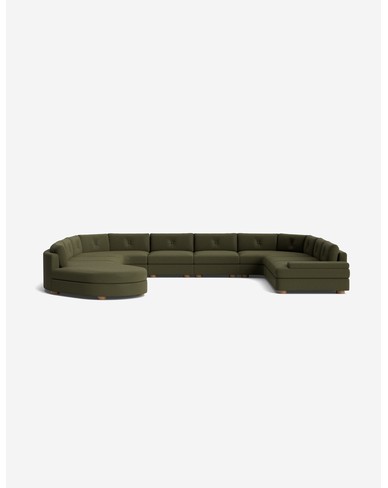 Hill Modular U-Shaped Sectional Sofa-Army Performance Basketweave / Left-Facing