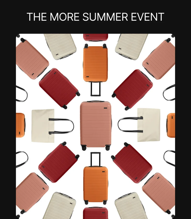 Use code GETAWAY for up to $150 off* all suitcases, bags, and accessories for a limited time.