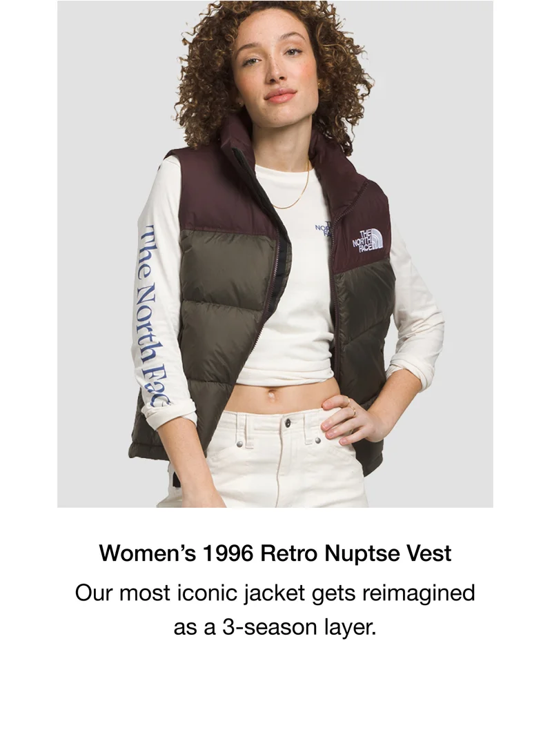 Women's 1996 Retro Nuptse Vest Our most iconic jacket gets reimagined as a 3-season layer.