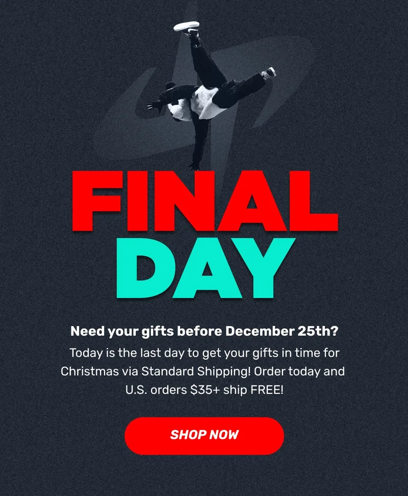 Today is the last day to get your gifts in time for Christmas via Standard Shipping! Order today and U.S. orders $35+ ship free!