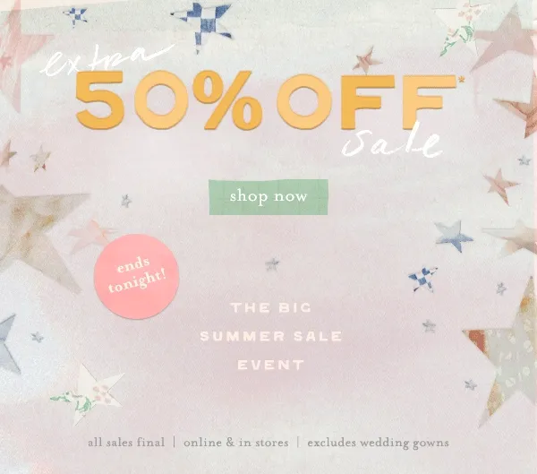 Extra 50% off sale. Shop now