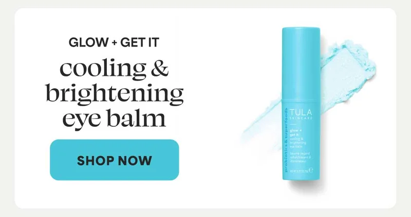 Glow + get it Cooling & brightening eye balm. -- Shop Now