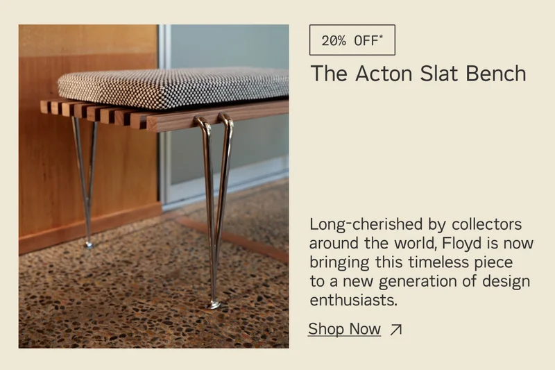 The Acton Slat Bench. Now 20% off.