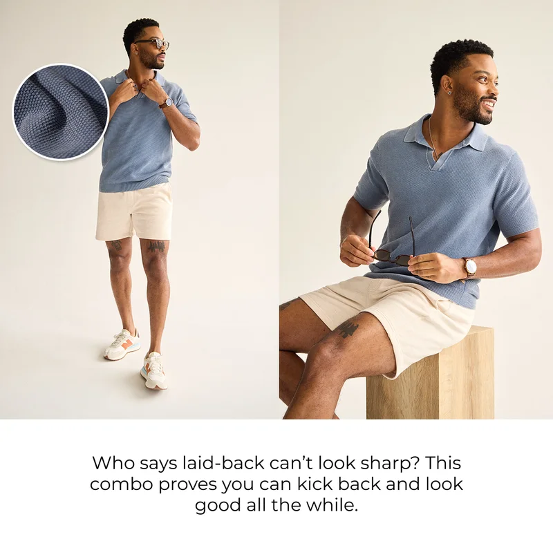 Knit Polo: The Slate Sky