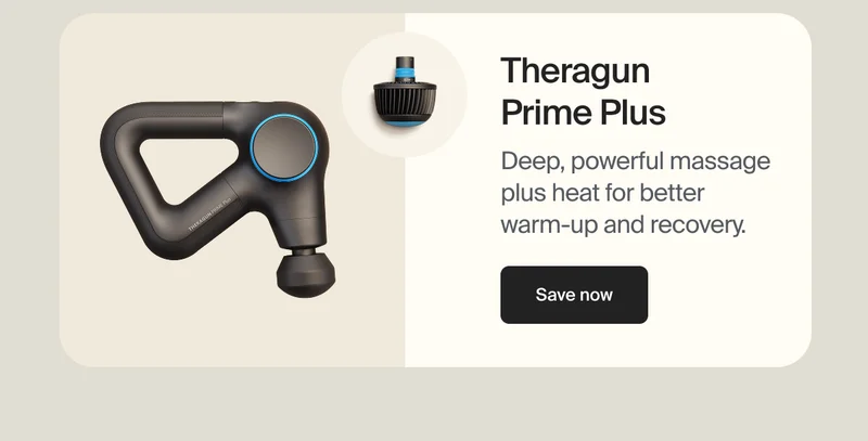 Theragun Prime Plus | Deep, powerful massage plus heat for better warm-up and recovery | Save now