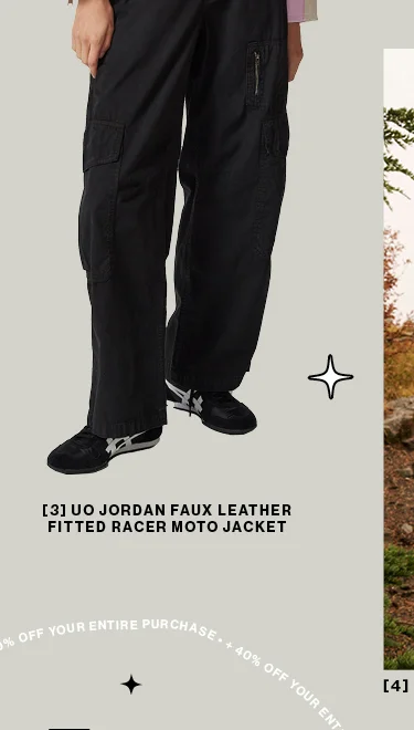 UO Jordan Faux Leather Fitted Racer Moto Jacket