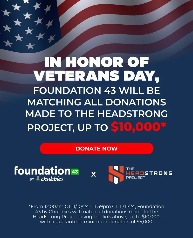 In honor of Veteras Day we're matching all donations to the Headstrong Project up to $10.000: DONTATE NOW