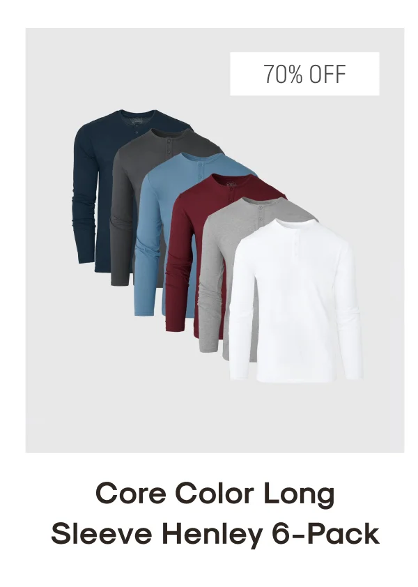 core color long sleeve henley