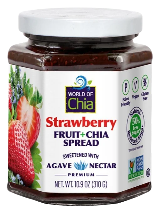 Image of World of Chia Strawberry Agave Chia Spread with Agave Syrup