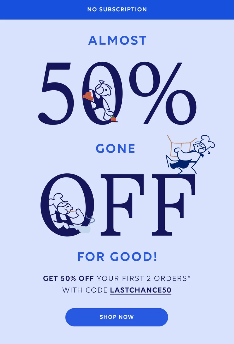 Almost gone - 50% off SHOP NOW