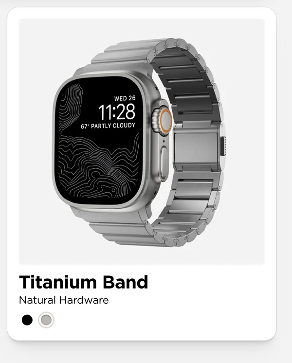 Titanium Band with Natural Hardware