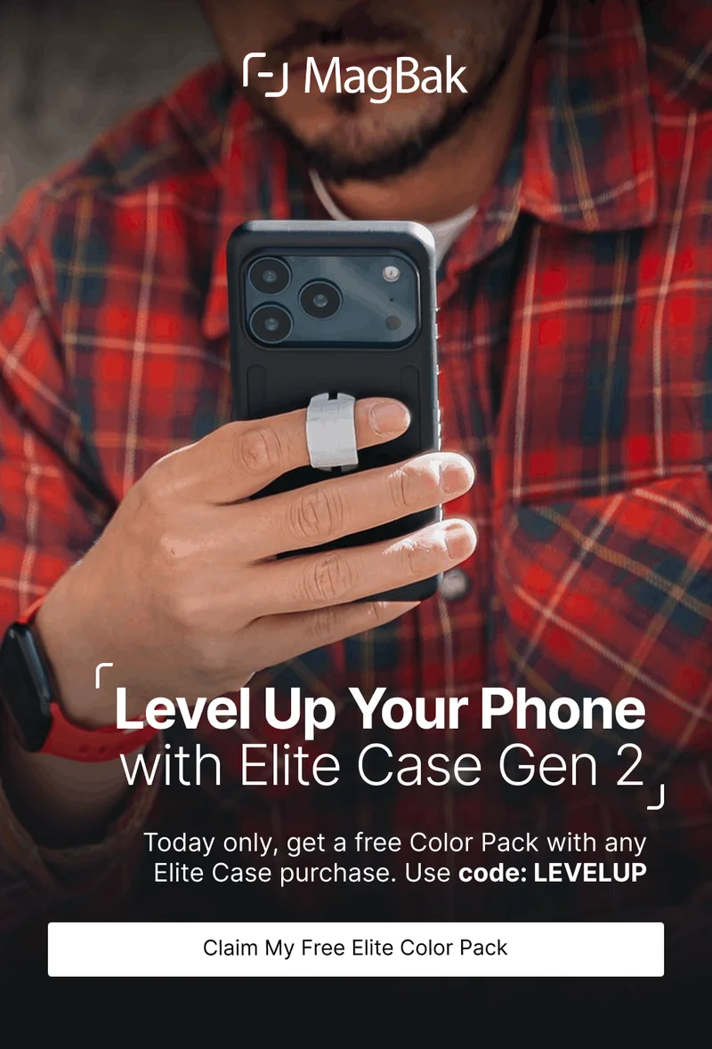Level Up Your Phone with Elite Case Gen 2 Today only, get a free Color Pack with any Elite Case purchase. Use code: discount code