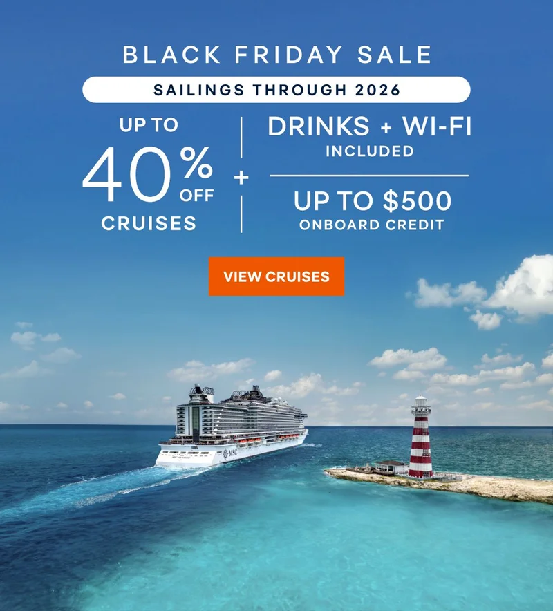 Black Friday Sale – Up to 40% Off + Drinks & Wi‑Fi Included + Up to $400 Onboard Credit – Sailings Through 2026 – Click to View Cruises & Book Now Black Friday Sale – Up to 40% Off + Drinks & Wi‑Fi Included + Up to $400 Onboard Credit – Sailings Through 2026 – Click to View Cruises & Book Now