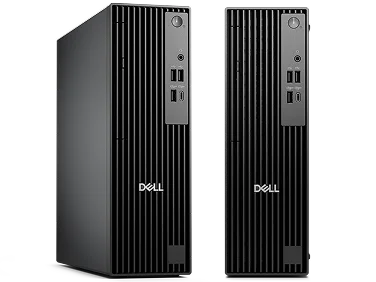 Two Dell Pro Slim Desktop computers.