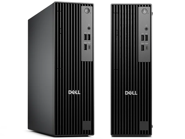 Two Dell Pro Slim Desktop computers.