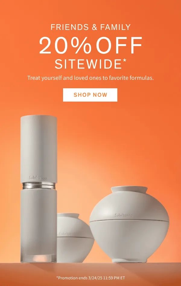 Friends & Family: 20% off sitewide