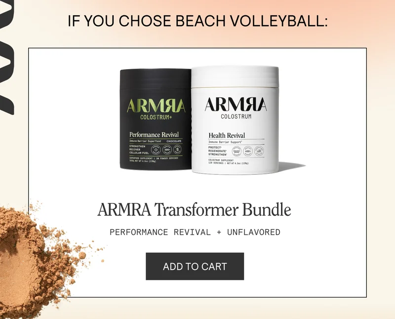 IF YOU CHOSE BEACH VOLLEYBOLL: ARMRA TRANSFORMER BUNDLE.