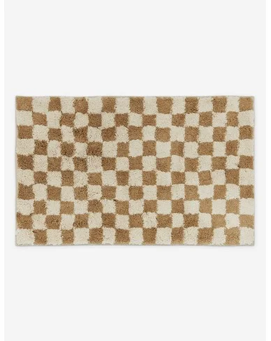 Checkerboard Bath Mat by Sarah Sherman Samuel-Café / 21" x 34"