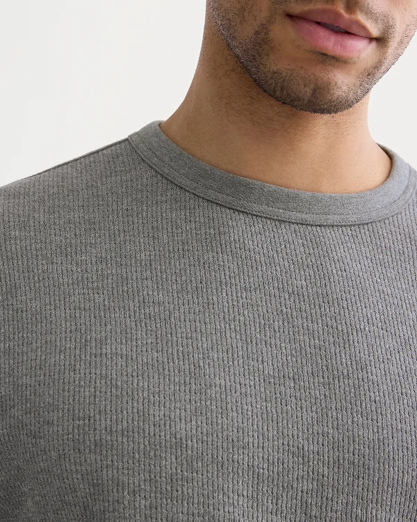 Image | Thermal Crew in Cozy Waffle | Heathered Charcoal