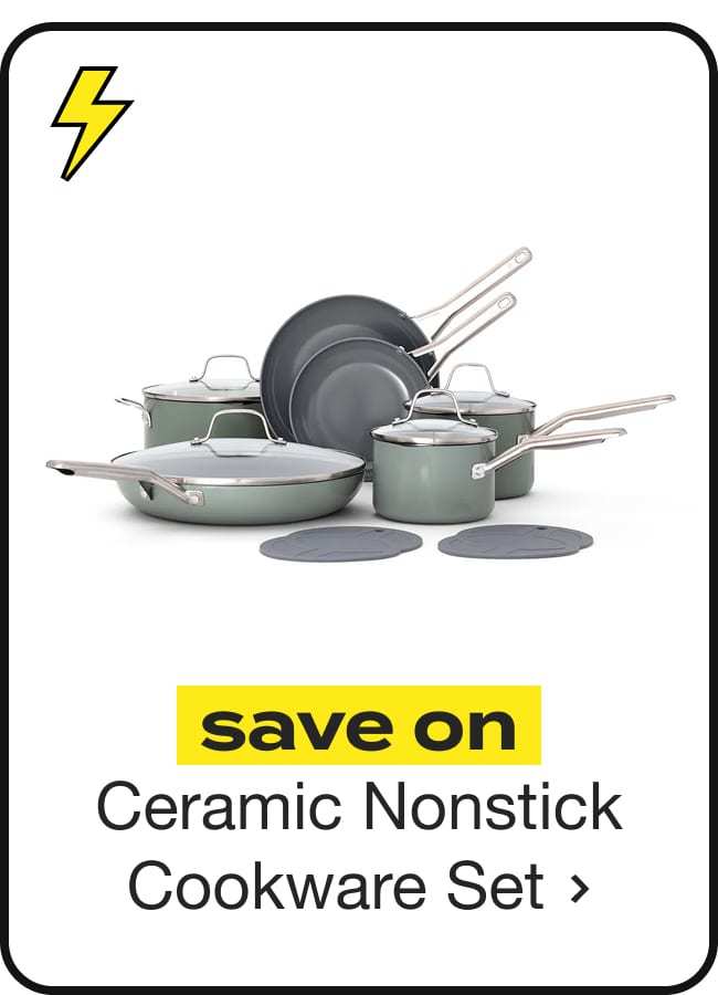 Calphalon Ceramic Nonstick 12-Piece Cookware Set, Silver Ash