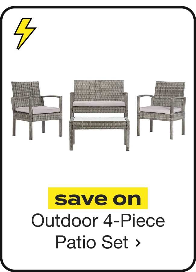 SAFAVIEH Outdoor Bassey 4-Piece Conversation Patio Set