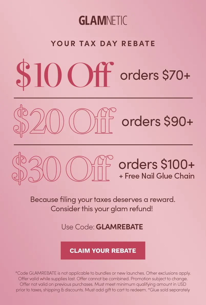 Shop Up to 30% Off with the code GLAMREBATE