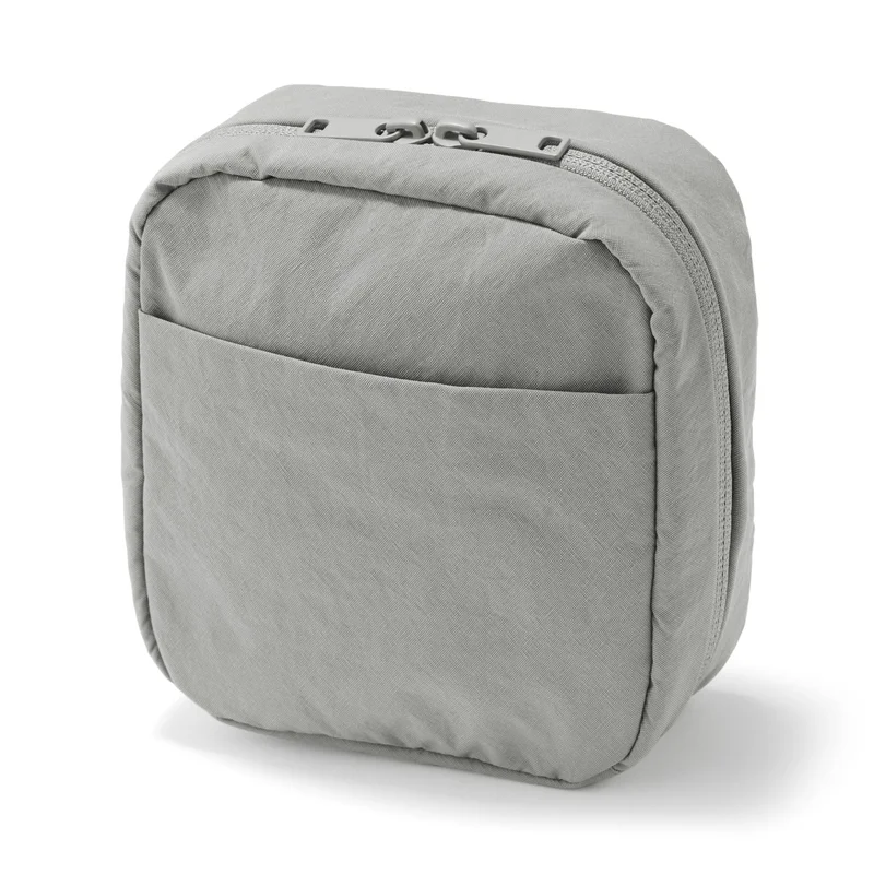 Image of Wrinkled Nylon Wide-Opening Pouch - Square
