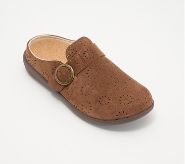 Revitalign Orthotic Adjustable Suede Mules - Siesta Eclipse