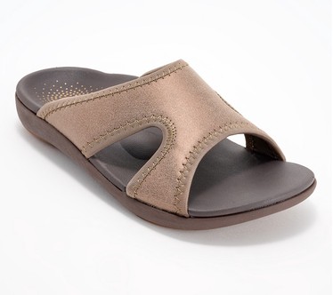 Revitalign Orthotic Shimmer Stretch Slide Sandals - Brook