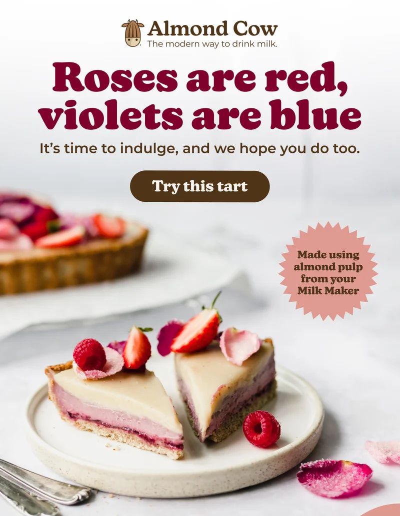 Almond Cow Berry Rose White Chocolate Tart recipe