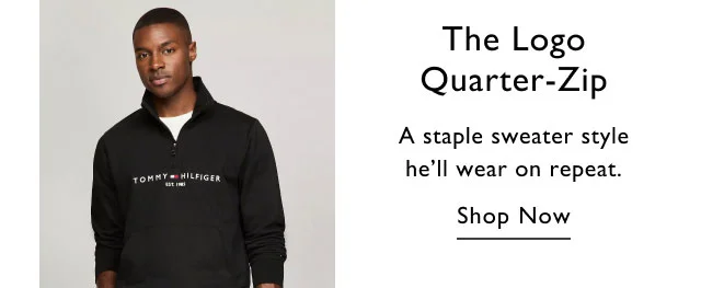 The logo quarter-zip                                            a staple sweater style he'll wear on repeat.                                            Shop now