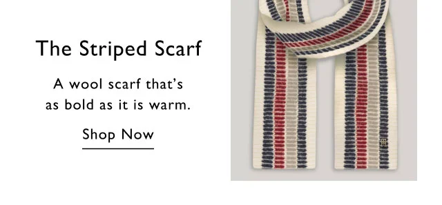 The striped scarf                                            A wool scarf that's as bold as it is warm.                                            Shop now